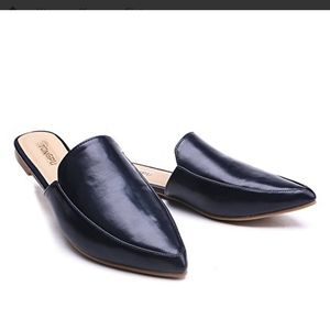 NEW in box Navy blue Mules